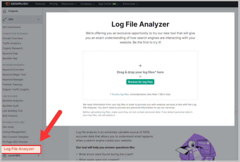 تحلیلگر پرونده ورود Log File Analyzer